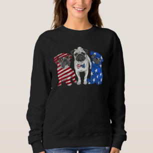 Sudadera Bandera Americana De Cachorro Cute Pug Puppy Perro