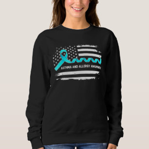 Sudadera Bandera Americana de Conciencia sobre el Asma y la