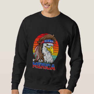 Sudadera Bandera Americana De Mens Eagle Mullet Merica 4 De