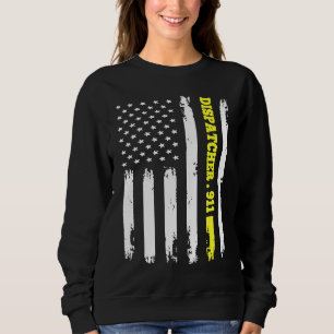 Sudadera Bandera Americana despachadora del 911 camiseta lí