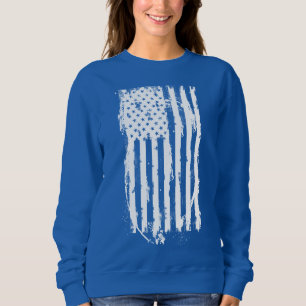 Sudadera Bandera Americana Distressed Blanca