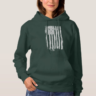 Sudadera Bandera Americana Distressed Blanca