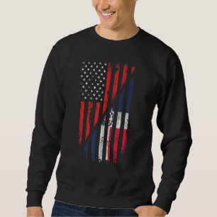 Sudadera Bandera Americana Dominicana Estilo Retro