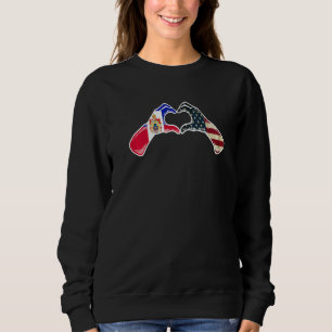Sudadera Bandera americana estadounidense de Haití - Corazó