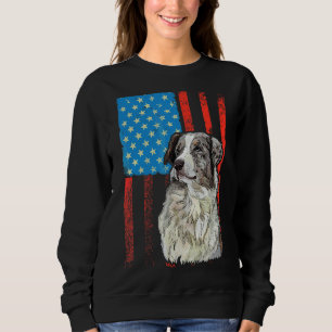 Sudadera Bandera Americana Estadounidense Perro Patriótico