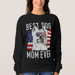 Sudadera Bandera Americana Femenina Mejor Mamá de Perro Sie