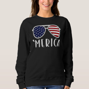 Sudadera Bandera Americana Gafas De Sol Usa Patriótico 4