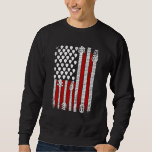 Sudadera Bandera Americana Guitar Red White Patriotic Music