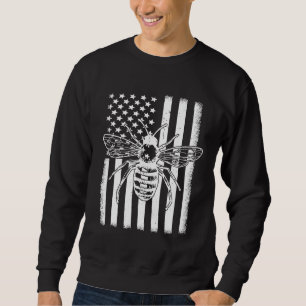 Sudadera Bandera Americana Honey Bee Honeycomb Beekee