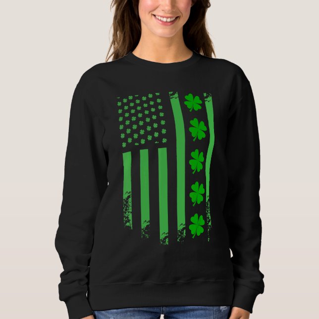 Sudadera Bandera Americana Irlandesa Bandera San Patrón Día (Anverso)