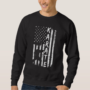 Sudadera Bandera Americana Karate Fan Usa Karate Player Fla