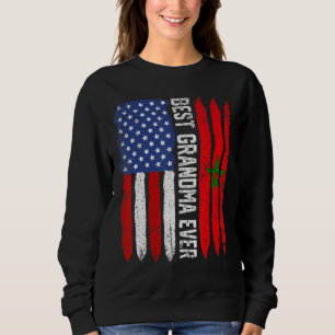 Sudadera Bandera americana Marruecos bandera mejor abuela j