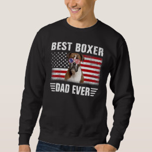 Sudadera Bandera Americana Mejor Boxer Papá Jamás Perro