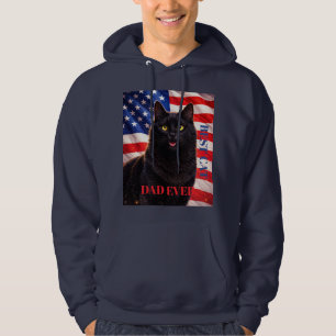 Sudadera Bandera Americana Mejor Papá del Mundo Gato Bengal