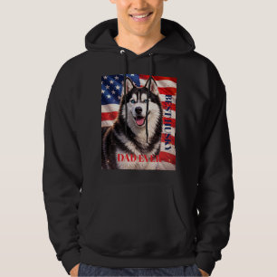 Sudadera Bandera Americana Mejor Papá del Mundo Husky Perro