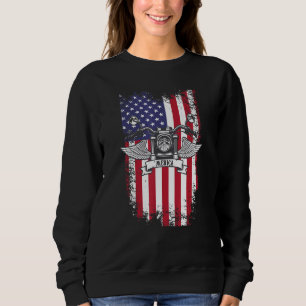 Sudadera Bandera Americana Motocicleta Biker Bandera Estado