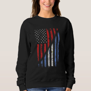 Sudadera Bandera Americana Nicaragüense Estilo Retro Estado