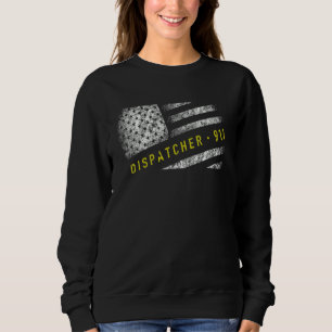 Sudadera Bandera Americana Operadora 911 Línea Dorada Bande