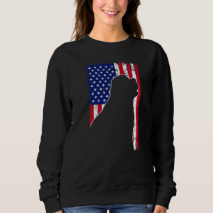 Sudadera Bandera Americana Perro de Terranova Papá Mamá Pup