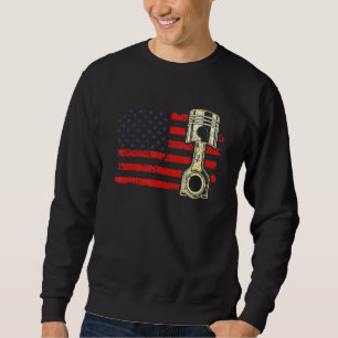 Sudadera Bandera americana Piston Muscar Auto Patriótico Vi
