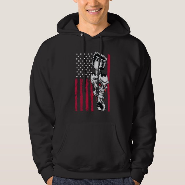 Sudadera Bandera Americana Piston Muscle Car 5 (Anverso)