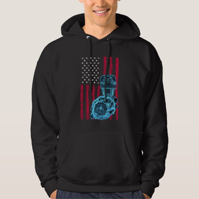 Sudadera Bandera Americana Piston Muscle Car 9 (Anverso)