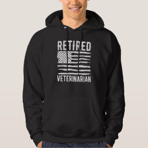 Sudadera Bandera Americana Profesión Veterinario Jubilado