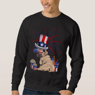 Sudadera Bandera Americana Pug Patriot Usa 4 De Julio