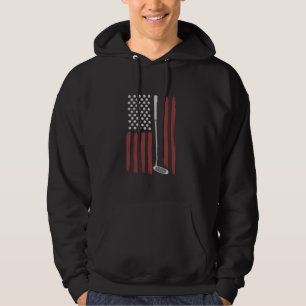 Sudadera Bandera Americana Retro Golfista Divertido Palo de