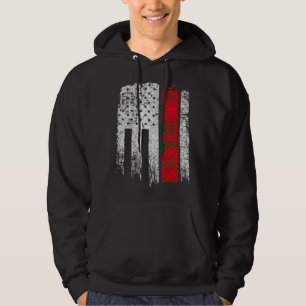 Sudadera Bandera Americana Roja Blanca Vintage USA Albañil