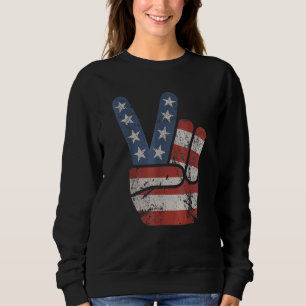 Sudadera Bandera Americana Signo De Paz Del 4 De Julio