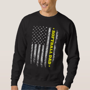 Sudadera Bandera Americana Softbol Papá Día del Padre Indep