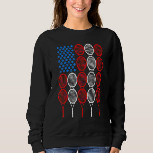 Sudadera Bandera Americana Tennis Balls Racket Player Ga