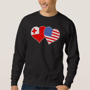 Sudadera Bandera Americana Tongana Corazón Tonga EEUU