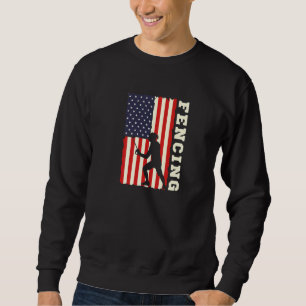 Sudadera Bandera Americana USA Patriótico Esgrima Entrenado