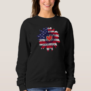 Sudadera Bandera Americana Usa Sunflower Watermelon 4 De Ju