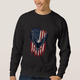 Sudadera Bandera Americana Vintage Águila Calva USA Patriót