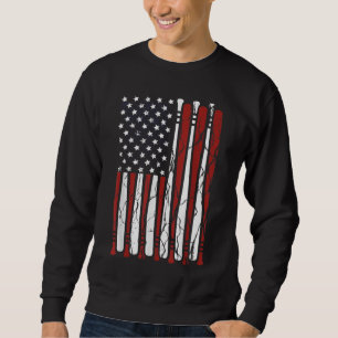 Sudadera Bandera Americana Vintage Béisbol Hombres Aparatos