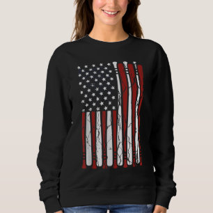 Sudadera Bandera Americana Vintage Béisbol Hombres Aparatos