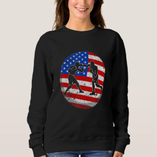 Sudadera Bandera Americana Vintage Boxeo 4 De Julio Mujere