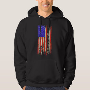 Sudadera Bandera Americana Vintage Jugador Brasileño Jiu Ji