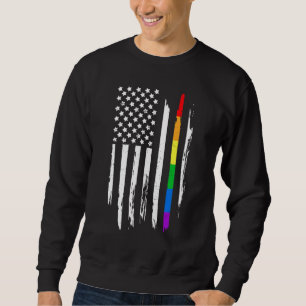 Sudadera Bandera Americana Vintage Lgbt Orgullo Gay Lesbian