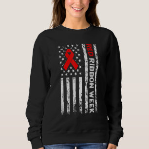Sudadera Bandera Americana Vintage Libre de Drogas Línea Ci