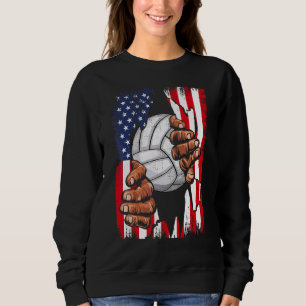 Sudadera Bandera Americana Voleibol Dentro De Me Patriótico