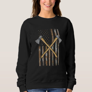 Sudadera Bandera Americana Woodworker Men Lumberjac