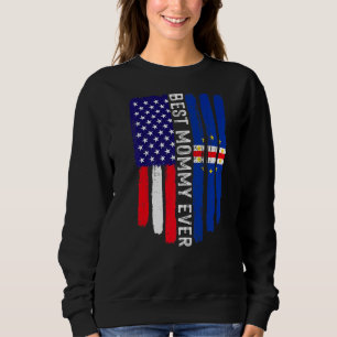 Sudadera Bandera americana y bandera de Cabo Verde Mejor Mo
