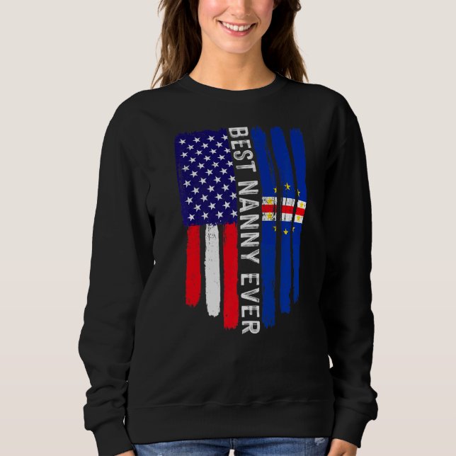 Sudadera Bandera americana y bandera de Cabo Verde Mejor Na (Anverso)