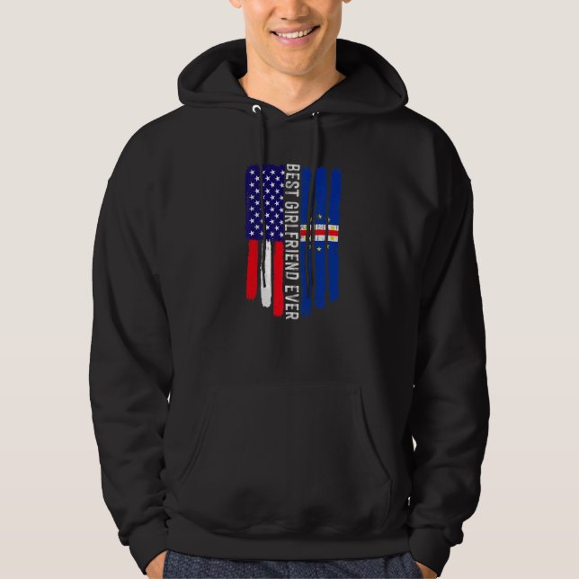 Sudadera Bandera americana y bandera de Cabo Verde Mejor No (Anverso)