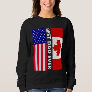 Sudadera Bandera Americana Y Bandera De Canadá Mejor Papá H