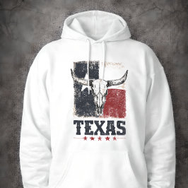 Sudadera Bandera Angustiada de Cráneo de Toro Longhorn Vint